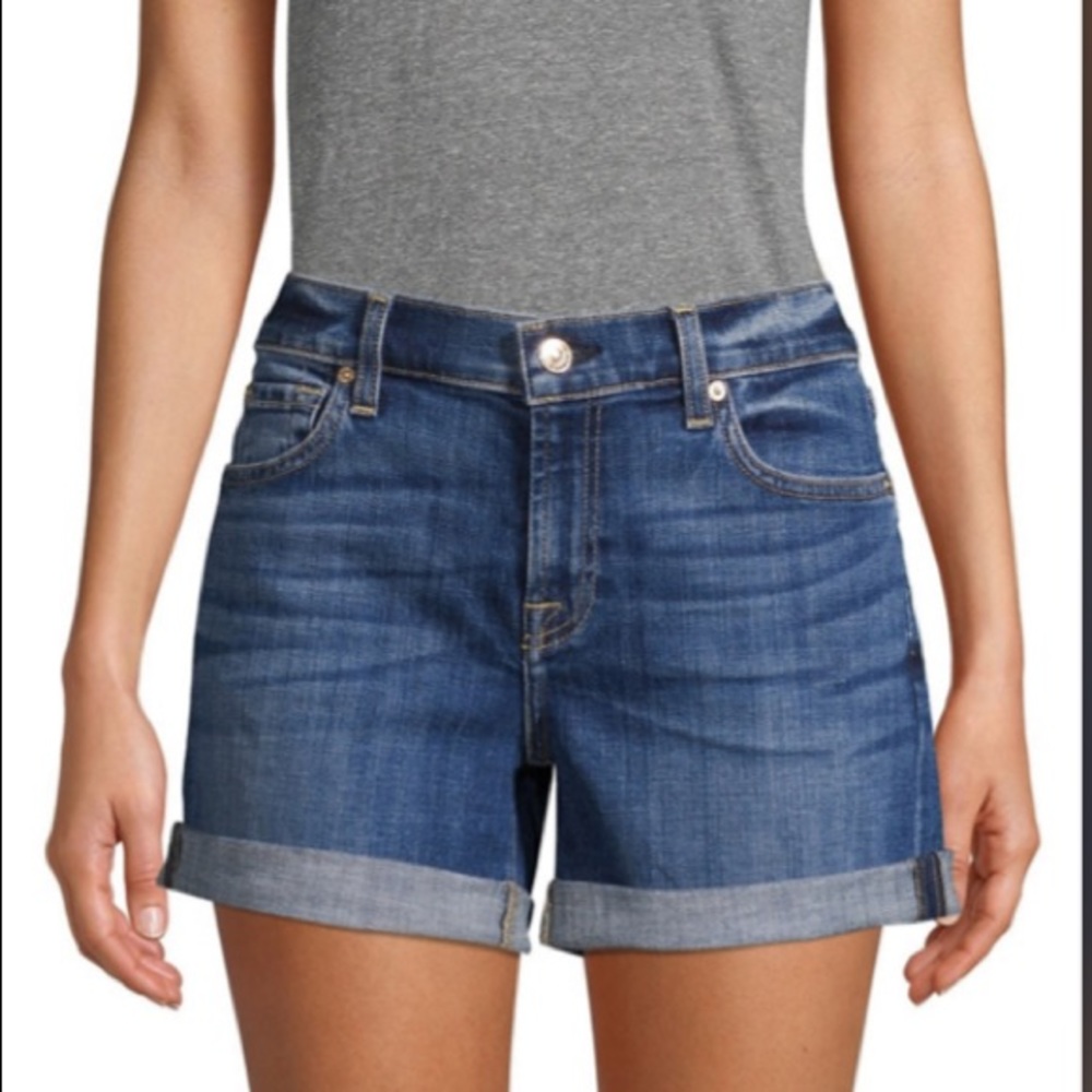 7 For All Mankind Mid-rise denim shorts